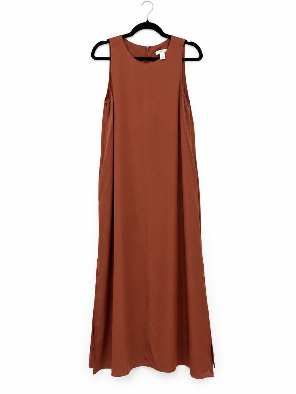 Nordstrom Signature Size 2 Rust Stretch Silk Maxi Dress